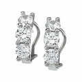 Sterling Silver Cubic Zirconia Clip on Earrings